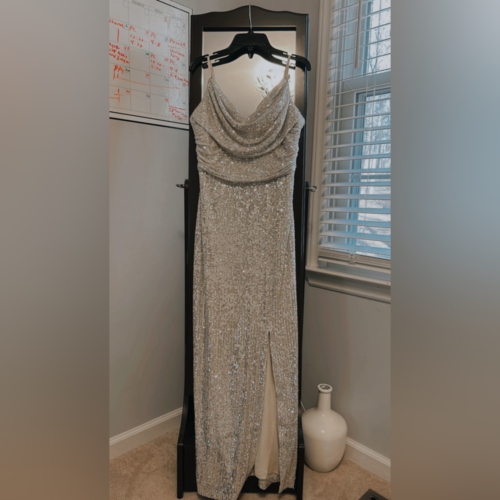 Formal sequin floor length dress, size 4, worn once.